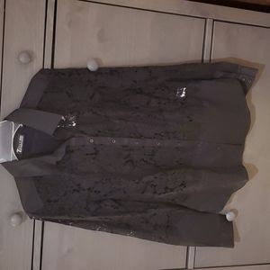 Black lace button down Blouse NY&C